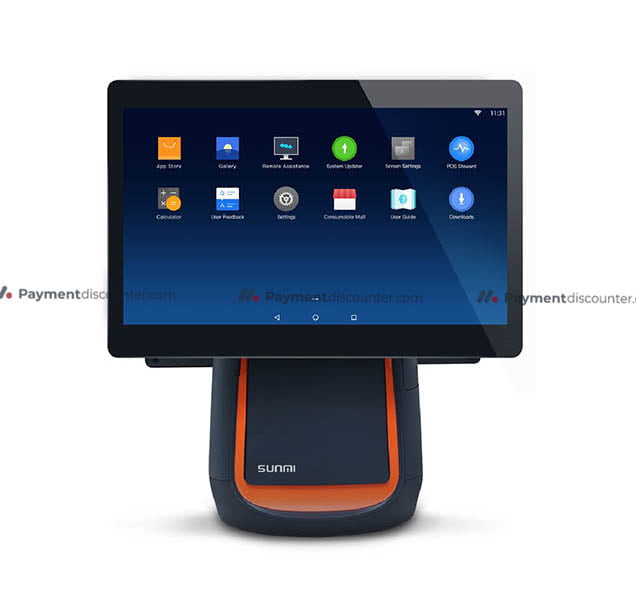 SUNMI T2 desktop pos payment terminal black dual screen (3)